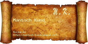 Mantsch Kund névjegykártya